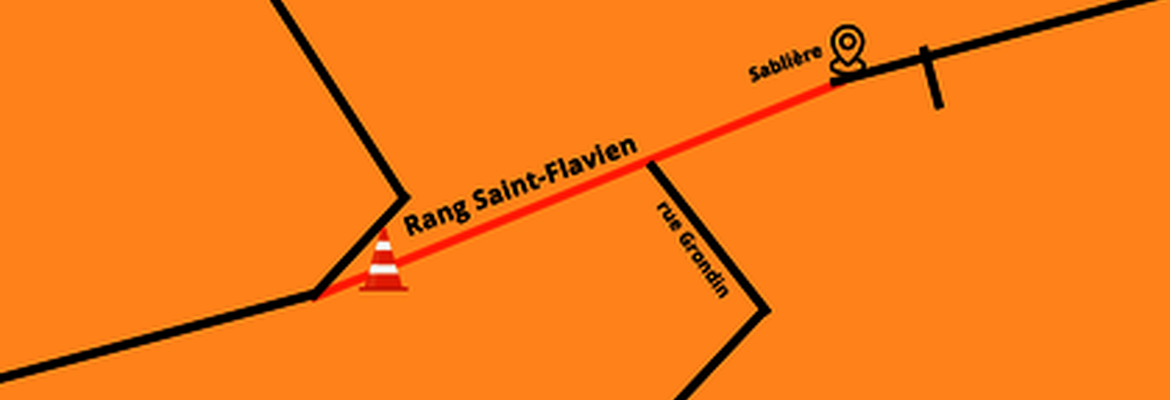 Travaux d'Hydro-Québec sur le rang Saint-Flavien
